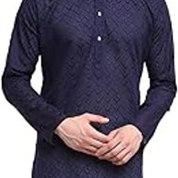 jompers Men Cream & White Self Design Kurta-picture-0