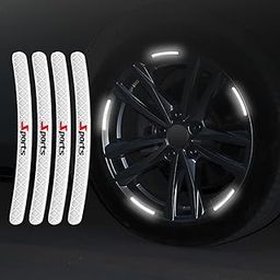 AutoBizarre 20pcs White Reflective Wheel Rim Stickers Night Reflective Tape Warning Sticker for Decoration Universal for All Cars Bikes Motorcycles Bicycle Trucks-image-3