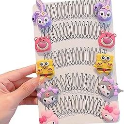 WECROO Korean Style Small Pearl Mini Hair Claw Clips Hair Bow Colorful Braided Spiral Hair Ties Hair Claws Hair Accessories for girls kids women (Multicolor, Pack of 4 (Ziczac clip))-image-29