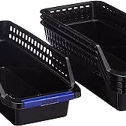 Amazon Brand - Solimo Storage Bins with Handle for Stationery and Beauty Products (Set of 4, Brown)-picture-22