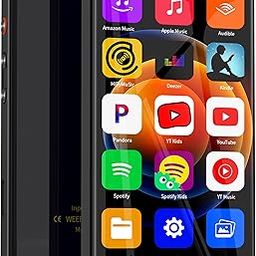 144GB MP3 Player with Bluetooth and WiFi, Ninsiden 4" HD Full-Color Touch Screen MP3 Player with Spotify, Amazon Music,YouTube, Pandora, Libby, Android Mainstrem Media MP4 Music Player for Kids,Black-64