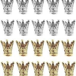CALANDIS™ 20 Pcs Crown Shaped Spacer Loose Beads Jewelry Charms Connector Gold& Silver | Beads & Jewelry Making-picture-3