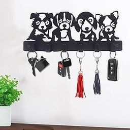 SHUCHI Dog Key Holder – Matte Black Wall Key Hanger with 6 Rust-Proof Hooks | Stylish Key Stand & Organizer for Home & Office | Pet-Themed Decor for Entryway-10