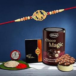 DeoDap (K1_909_EM) Rakhi Combo & Chocolate Magic | Rakhi & Chocolate for brother | Fancy Rakhis for men stylish | rakhi with gift | Rakhi Combo | Set of 1 | Effete Chocolate-image-56
