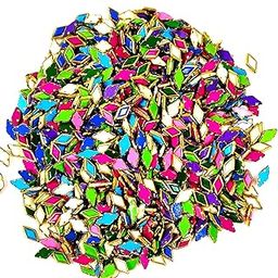 Bharat 4x8 MM Diamond Shape Matt Finished Fitting Stone / Kundan Stones Beads for Craft, Jewellery Making, Bangles Work, Maggam Work Material, Stones for Embroidery Work, Aari Work .Pack of 50 gms/ 1100 Pieces Approx.(Mixed Colours)-image-34