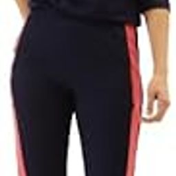 Women Navy Blue Red Striped Detail Tracksuit-image-2