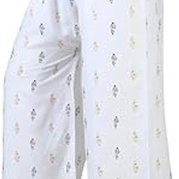 Big HUB Regular Fit Ankle Length Elastic Waist Casual Bottom Wear Stretchable Palazzo Pants for Women White-image-90
