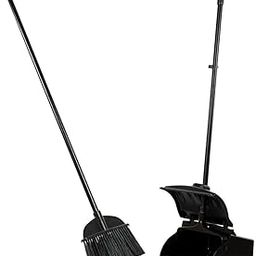 Ozeanziel Long Handle Broom and Dustpan Set, Upright Standing Lobby Cleaning Set with Wheels to The dust pan (Multicolor)-image-27
