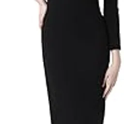 vero moda Solid Boat Neck Sheath Midi Dress-picture-4