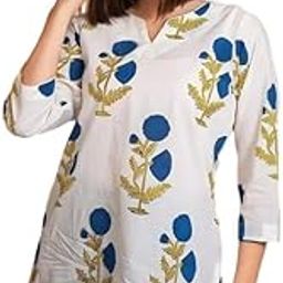 Womens' Cotton Floral Printed White Short Kurti-image-11