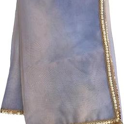 Women'S Tie Dye Organza Dupatta, Blue, 2.5 Meter-picture-20