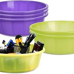 Homestic Pack of 6 Desk Organizer | Stationery Organizer | Multipurpose Storage Organizer | Office Supplies for Pen-Pencil-Staplers | Desktop Organizer | 6 LTR | Purple & Green-image-70