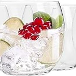 PrimeWorld 350 ml Straight Lining Grip Glass for Juice Soda Milk Stackable Water Cocktail Beer Tea Iced Rocks Cold Drink Mojito Cognac Rum Liquor Scotch Milkshake Soda (12)-29