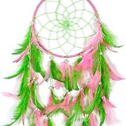 ANEMONE MART® Dream Catcher Wall Hanging & Home Decor Car Hanging Decorative Pink & grean Height 49cm-image-54