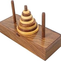 Tower of Hanoi Wooden Puzzle – Handmade Brain Teaser & Educational Stacking Toy for Kids & Adults-11