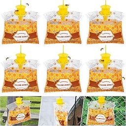 6 Pack Carpenter Bee Traps for Outside, Disposable Wasp Traps Outdoor Hanging, Yellow Jacket Trap Hornet Trap Bee Killer Wasp Catcher for Bug-image-18