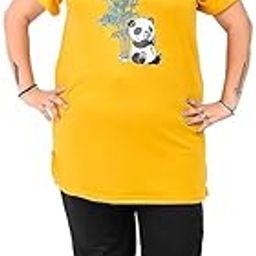 Women Printed Plus Size Cotton Night Suit, Lounge n Sports Wear Track Suit, Top and Pyjama Set with Pocket for Ladies/Girls (Mustard, 7XL)-image-40