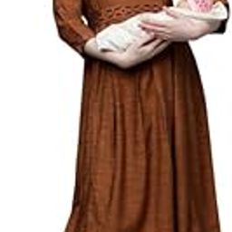 Maternity Gown for Women | Feeding Flare Kurta with Dual Nursing Zippers for Pre & Post Partum | Maternity Dresses for Women Cotton-image-2