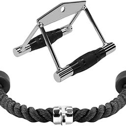 Double D Handle Cable Attachment and Tricep Pull Down Rope – 2-in-1 Combo for Cable Machines | Gym Cable Attachments for Triceps, Back, Shoulders & Biceps-15