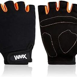 NEVER LOSE Unisex Leather Gym Gloves for Professional Weightlifting, Fitness Training and Workout | with Half-Finger Length, Wrist Wrap for Protection (L, TECHPAD)-image-17