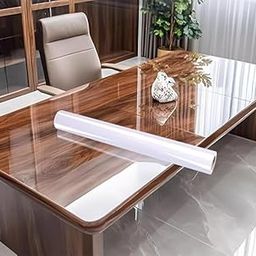 HOMSUN Clear Plastic Roll Self Adhesive Oil Proof Kitchen Roll Furniture Protector Waterproof Oil Proof (30 x 254cm, Protective Sheet)-image-17
