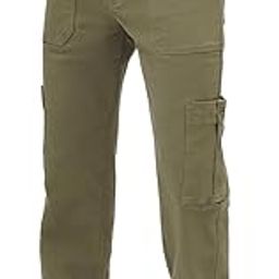 Denim: Olive Green Men and Boys Buttoned Cotton Straight Fit Jeans-image-57