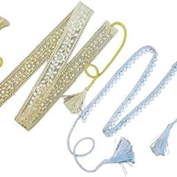 Set of 2 Adjustable Belts for Women | Golden & Silver Beads Belt Combo for Festive-image-92