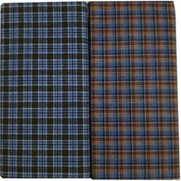 STITCHED LUNGIES // CLOSED LUNGIES 100% Pure cotton lungis for Men, Set of 2 and assorted checks as per availability Assorted Checks or Colors_2 Meter-52