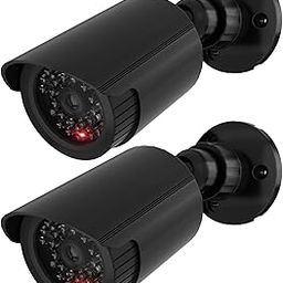 WALI Bullet Dummy Fake Surveillance Security CCTV Dome Camera Indoor Outdoor with one LED Light + Warning Security Alert Sticker Decals WL-TC-B2-image-57