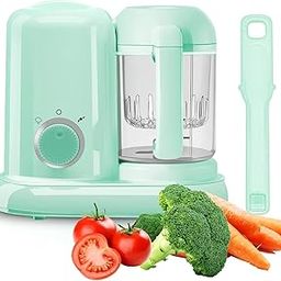 Baby Food Diversification Steamer Blender - 4 in 1 Multi-Function Defrosting Warming Soft Steaming Fast Steamer (Green)-18
