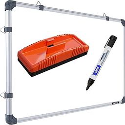 GOSHU Non Magnetic White Board 3 feet x4 feet Double Sided Teaching Boards Both Side Writing Boards, One Side WhiteBoard & Reverse Side Chalkboard Surface (3x4 feet with Whiteboard Marker and Duster)-image-60
