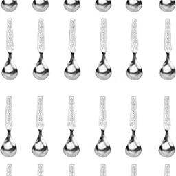 Dynore Stainless Steel Small Spoons for Spice Box/Small Spoons for All Small Jars & Container | Mirror Finish | Mini Spoon for All Tea Coffee Sugar & Spices Set of 24 Pcs, 8.5 Cm-6