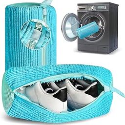 Upgrade Version Shoe Washing Machine Bag Laundry Shoe Bag for Washer and Dryer 100% Safe and Easy Shoe Cleaning 1 Pair (Blue, One Size)-image-98