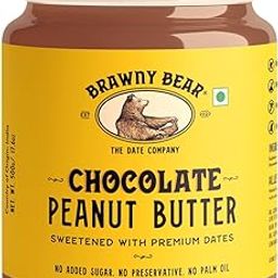 Brawny Bear Peanut Butter Chocolate Flavour, 100% Natural Sweetened with Dates, Healthy Nut Butter with No Added Sugar & Preservatives, Vegan, High in Protein Spread – 500 gm-image-44
