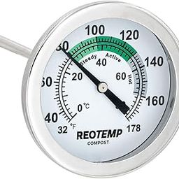 REOTEMP K83B1 Soil & Compost Thermometer, 12 Inch Stem, with PDF Composting Guide, 32-178 Fahrenheit and Celsius-17