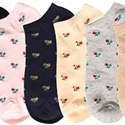 n2s next2skin Women's Low Ankle Length Multi Pattern Cotton Socks (Pack of 6) (Multicolor)-picture-12