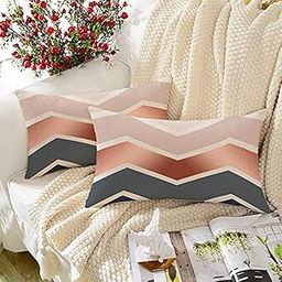 STITCHNEST Geometrical Printed Poly Cotton Rectangular Cushion Cover Set of 2, (12 X 18 Inches)-image-86