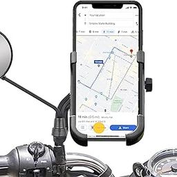 AUTOGUYS B29 Mobile Holder for Bikes or Bike Mobile Holder for Maps and GPS Navigation, one Click Locking, Firm Gripping, Anti Shake and Stable Cradle Clamp 360° Rotation Phone Mount (Random Color)-12