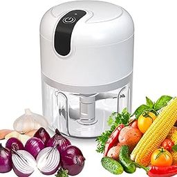 AARSH® Rechargeable Mini Electric Chopper Cutter - Stainless Steel Blades,One Touch - Garlic, Ginger, Onion, Vegetable, Meat, Nuts, Food Smasher For Babies (White, 250 ML, Pack of 1)-29