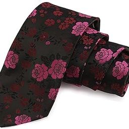 Bewitching Black & Pink Colored Microfiber Necktie for Men-picture-47