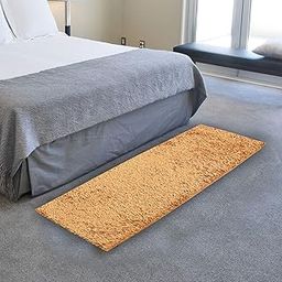 Shaggy Velvet Bed Side Runner - 55"x22"x0.4" (Gold)-image-12