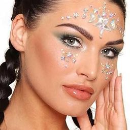 KESRINPLUS Face Gems Rhinestone Face Decoration Jewelry Stickers for Women & Girls – Mermaid’s Tears Makeup Stickers | Artist Temporary Eye Decor | Crystal Face Jewels for Festival, Party, Rave (S-3)-image-0