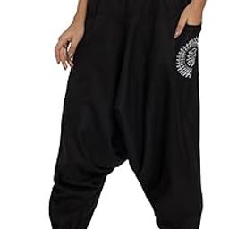 Women's Cotton Printed Pockets Drop-Crotch Boho Harem Pants for Yoga Casual Evening-image-29