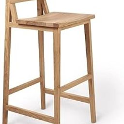 ADVRZO Solid Wood Bar Chair l Classic Bar Height Sheesham Wood Slat Natural Pub Chair-image-71