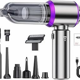 STHIRA® Car Vacuum Portable Cordless with Multi Attachments, 20000PA High power Mini Vacuum Cleaner, Compressed Air Duster, Air Blower, Pump Hand Held Vacuum with Brushless Motor for Car, Home, Office-image-41
