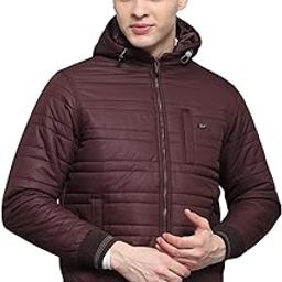 Mens Solid Wine Hooded Neck Full Sleeve Jacket-image-75