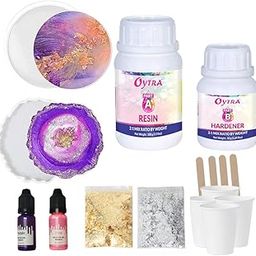 Oytra Resin Art Kit with Moulds for DIY All in One Coaster Making Set Combo with Epoxy Flake and Pigments Craft Materials Casting Kit for Gifts Gifting-picture-15