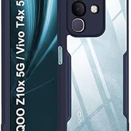 TheGiftKart Shockproof Crystal Clear Back Cover Case for iQOO Z10x 5G / Vivo T4x 5G | 360 Degree Protection | Protective Design | Transparent Cover for iQOO Z10x / Vivo T4x 5G (PC & TPU, Blue Bumper)-image-83