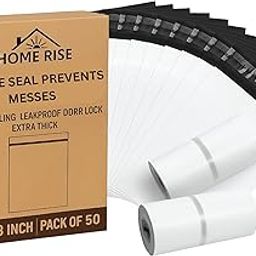 HOME RISE OXO-Biodegradable Disposable Sanitary Disposal Bags | 6.5x8 Inch | Self-Sealing, Leakproof, Odor Lock, Extra Thick | Adult & Baby Diaper, Sanitary, Pet Waste Bags | Pack of 50-20