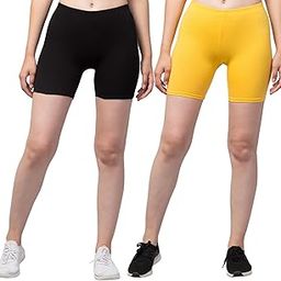 Amkr Fashion Sports Solid Women Yellow, Black Sports Shorts ()_SBT-001-Black,Yellow-28-Q2-picture-17